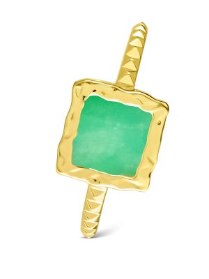 Maja Emulto Ring - Amazonian Bliss - EL00150.RG.YG.AZ 925 Silber vergoldet, Edelstein grün