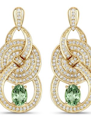 Mint-Granat-Goldohrringe (SUHANA)