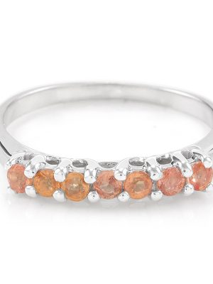 Oranger Saphir-Silberring