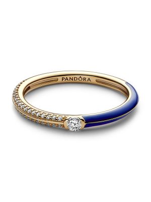 Pandora Ring - 50 Emaille, Metall, Zirkonia blau