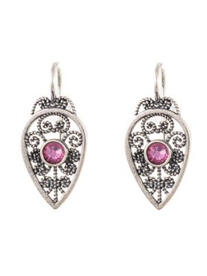 SIGO Ohrringe 925 Silber Trachtenschmuck Zirkonia rosa