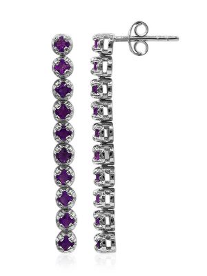 Sambia-Amethyst-Silberohrringe