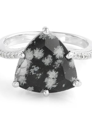 Schneeflocken-Obsidian-Silberring