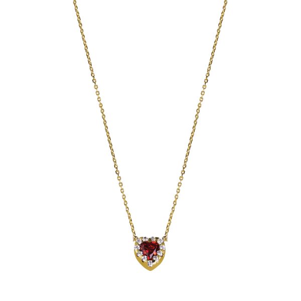Stardiamant Halskette - D3257G 585 Gold, Diamant rot