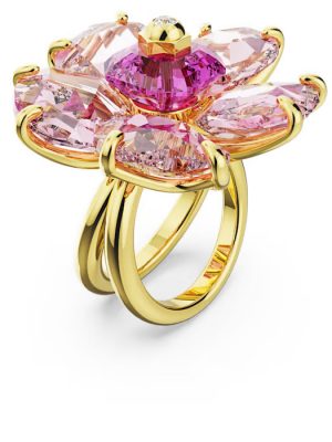 Swarovski Ring - 58 Metall, Swarovski Kristall, Zirkonia pink