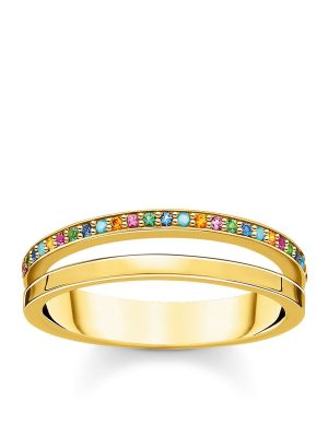 Thomas Sabo Ring - TR2316-488-7 925 Silber vergoldet, Synthetischer Korund, Zirkonia gold