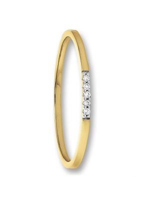 0,03 ct Diamant Brillant Ring aus 585 Gelbgold One Element Gold