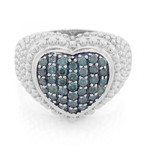 Blauer Diamant-Silberring