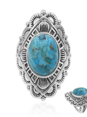 Blauer Kingman Mohave-Türkis-Silberring (Art of Nature)