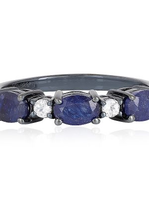 Blauer Madagaskar-Saphir-Silberring