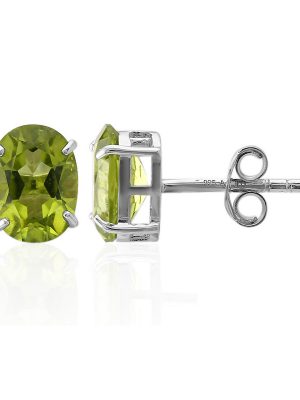 Burmesischer Peridot-Silberohrringe