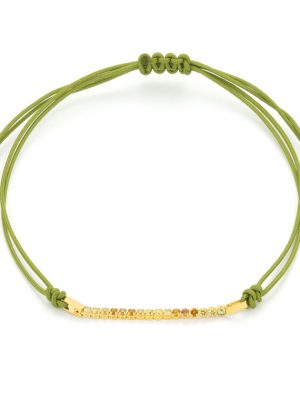 ELLA Juwelen Armband - VYN054446 585 Gold, Edelstein, Textil grün