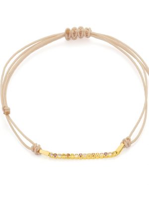 ELLA Juwelen Armband - VYN054447 585 Gold, Edelstein, Textil rosa