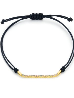 ELLA Juwelen Armband - VYN054449 585 Gold, Edelstein, Textil schwarz