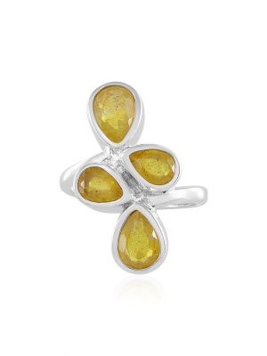 Gelber Madagaskar-Saphir-Silberring