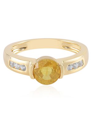 Gelber Madagaskar-Saphir-Silberring