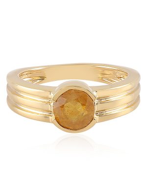 Gelber Madagaskar-Saphir-Silberring