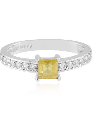 Gelber Madagaskar-Saphir-Silberring