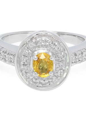 Gelber Saphir-Silberring
