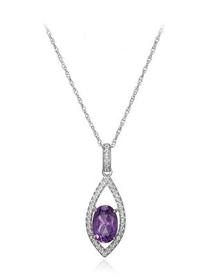 Sambia-Amethyst-Silberhalskette