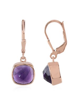 Sambia-Amethyst-Silberohrringe