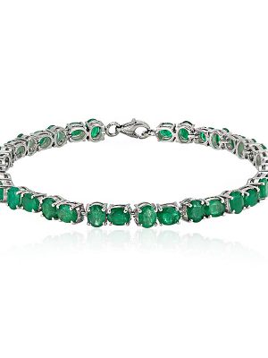 Sambia-Smaragd-Silberarmband
