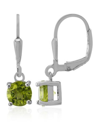 Burmesischer Peridot-Silberohrringe