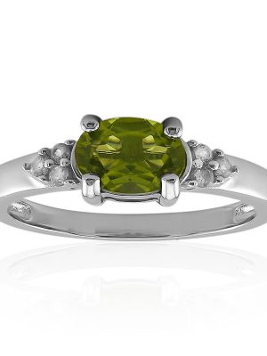 Burmesischer Peridot-Silberring