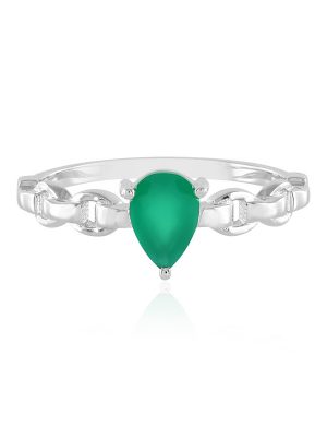 Grüner Onyx-Silberring