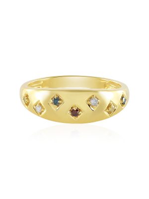 I2 Diamant-Silberring