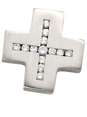 JOBO Kreuzanhänger Anhänger Kreuz, 950 Platin mit 13 Diamanten