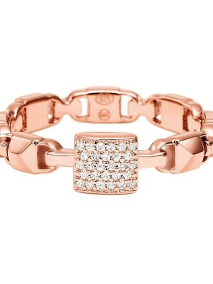 Michael Kors Ring - Mercer Link - MKC1027AN791-7 925 Silber vergoldet, Zirkonia roségold