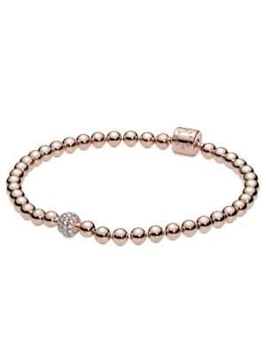 Pandora Armband - 21 cm Metall, Zirkonia roségold