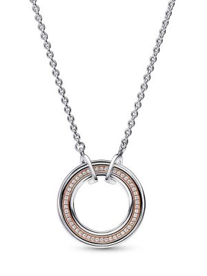 Pandora Halskette - 382772C01-50 925 Silber vergoldet, Zirkonia roségold
