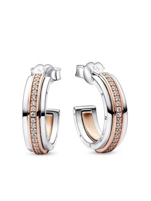 Pandora Ohrringe - 282737C01 925 Silber vergoldet, Zirkonia roségold