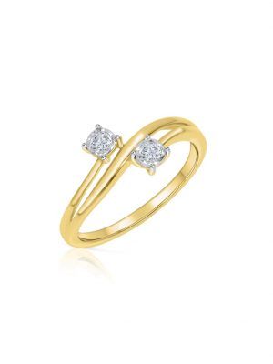 Ring 585/- Gold Brillant weiß Bicolor 0,13ct. Diamonds by Ellen K. Weiß