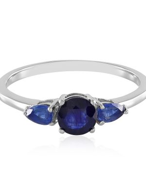 Blauer Madagaskar-Saphir-Silberring