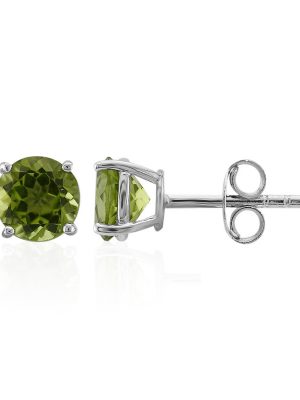 Burmesischer Peridot-Silberohrringe