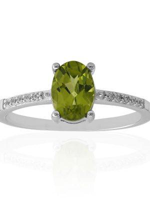 Burmesischer Peridot-Silberring