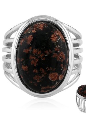 Feuerwerk-Obsidian-Silberring