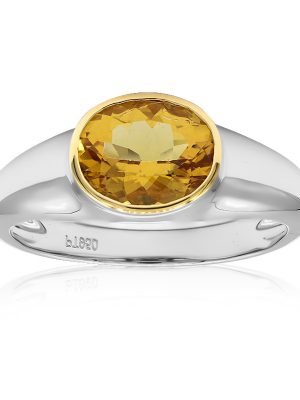 Gelber Beryll-Platinring