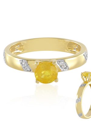 Gelber Madagaskar-Saphir-Silberring