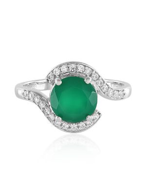 Grüner Onyx-Silberring