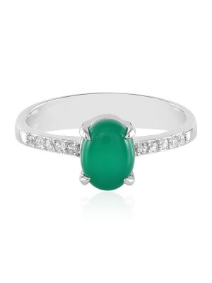 Grüner Onyx-Silberring
