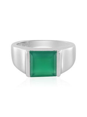 Grüner Onyx-Silberring