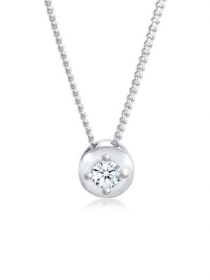 Halskette Diamant Solitär (0.11 Ct.) Klassik 925 Silber Elli DIAMONDS Silber