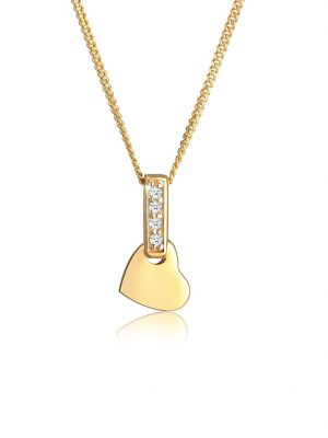 Halskette Herz Brillant Diamant (0.02 Ct.) 585 Gelbgold Elli DIAMONDS Gold