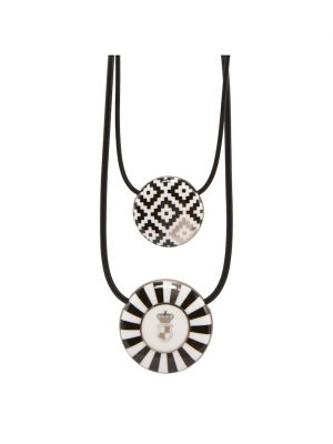 Halskette Maja von Hohenzollern - Design Diamonds/Stripes Goebel Schwarz-weiß