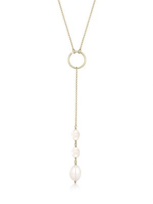 Halskette Y-Kette Baroque Perle Klassisch Zeitlos 925 Silber Elli Gold