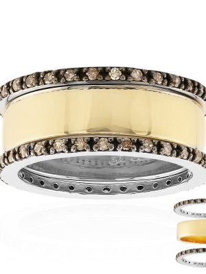 I2 Champagner-Diamant-Silberring